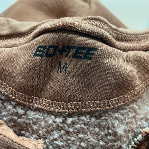 Bo+Tee /Oh Polly Vintage Sport Collection Crop Hoodie Full ZIP Brown Sz M NWT - Picture 8 of 14